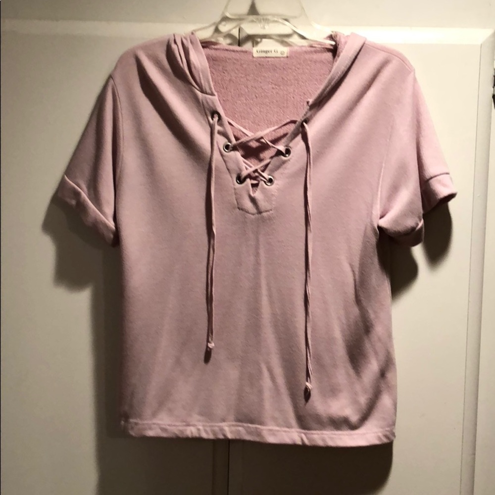 Hooded Lace Up Crop Top